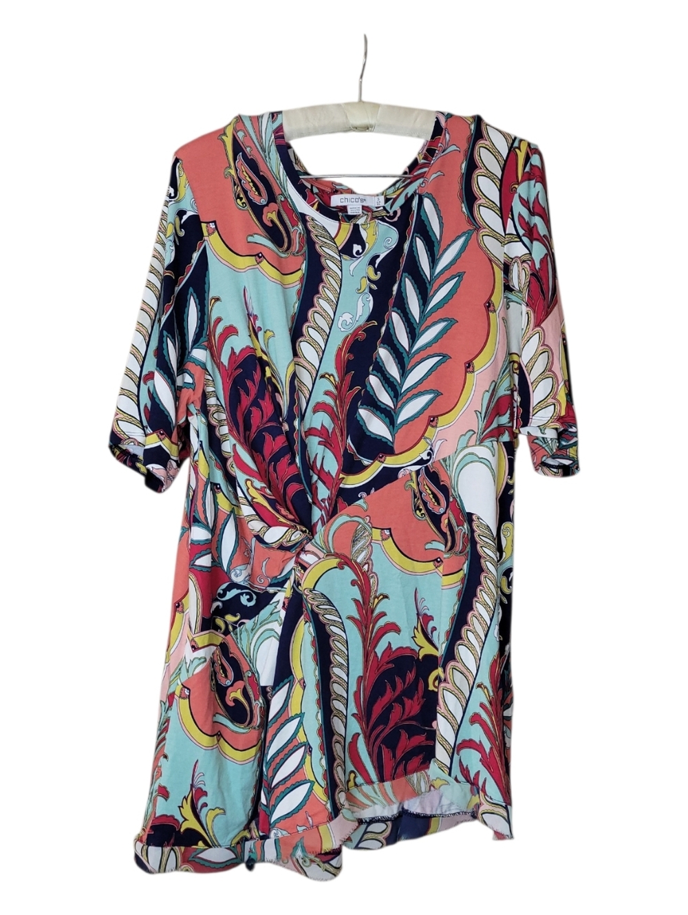 Chico's 3 Touch Of Cool Abstract Draped Tunic 16 XL